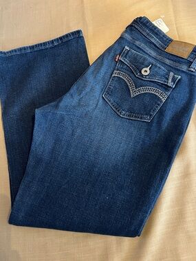 EUC Dark Wash Bootcut Jeans with Back Pocket Detail